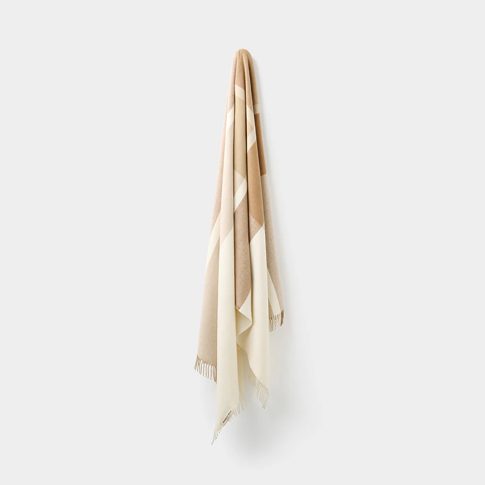 Double Crossed Oversized Throw Blanket in Sand - Image 3