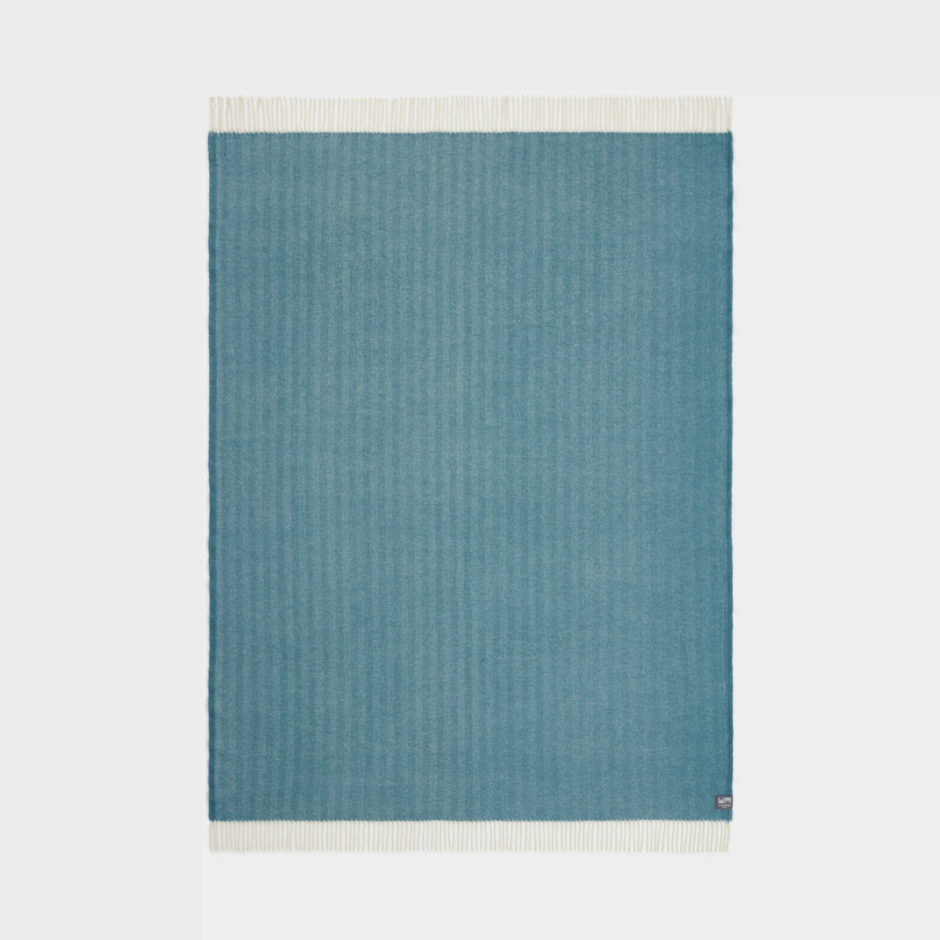 Herringbone Throw in Indian Teal - Image 4