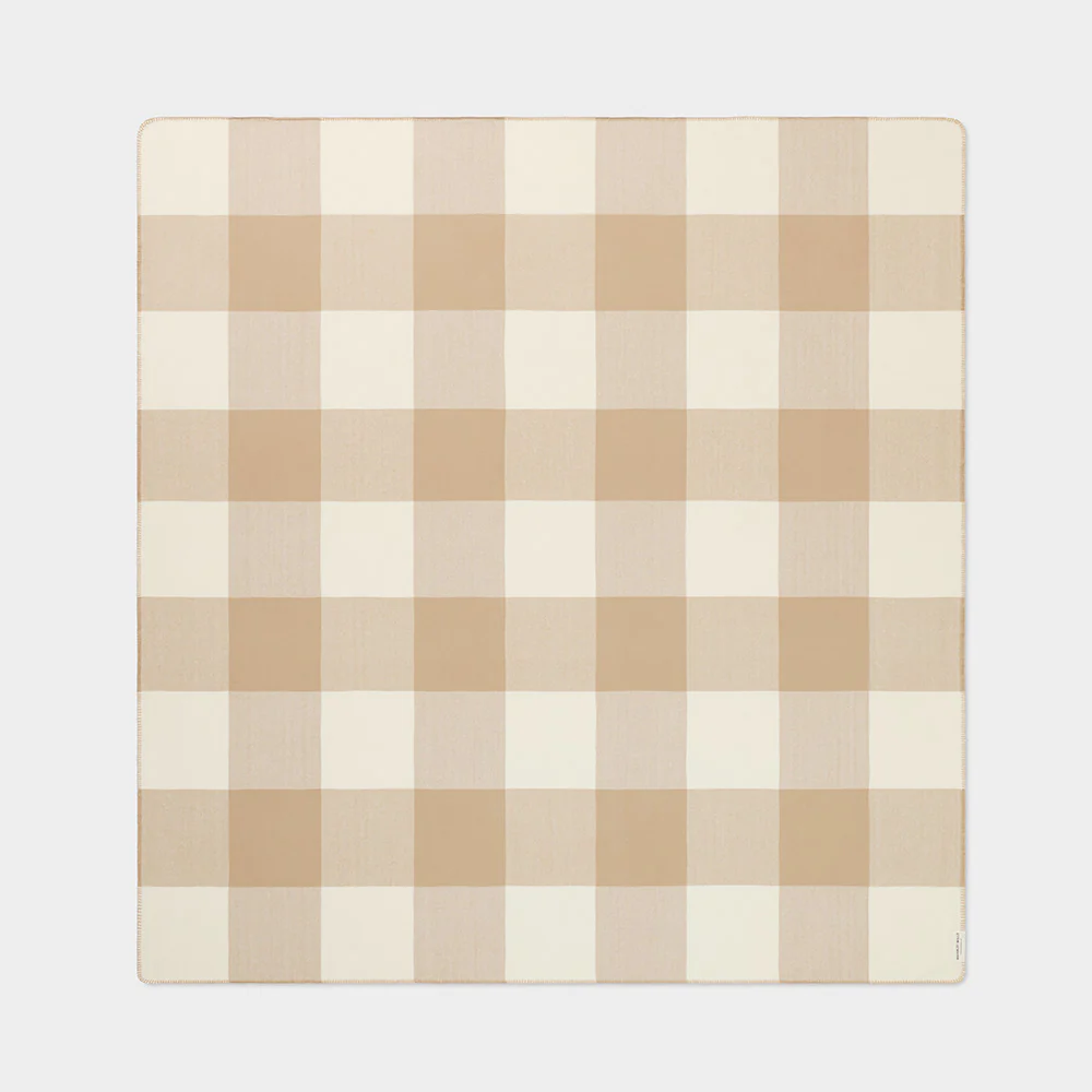 Smith's Lane Blanket in Tan Check | King/Queen - Image 3