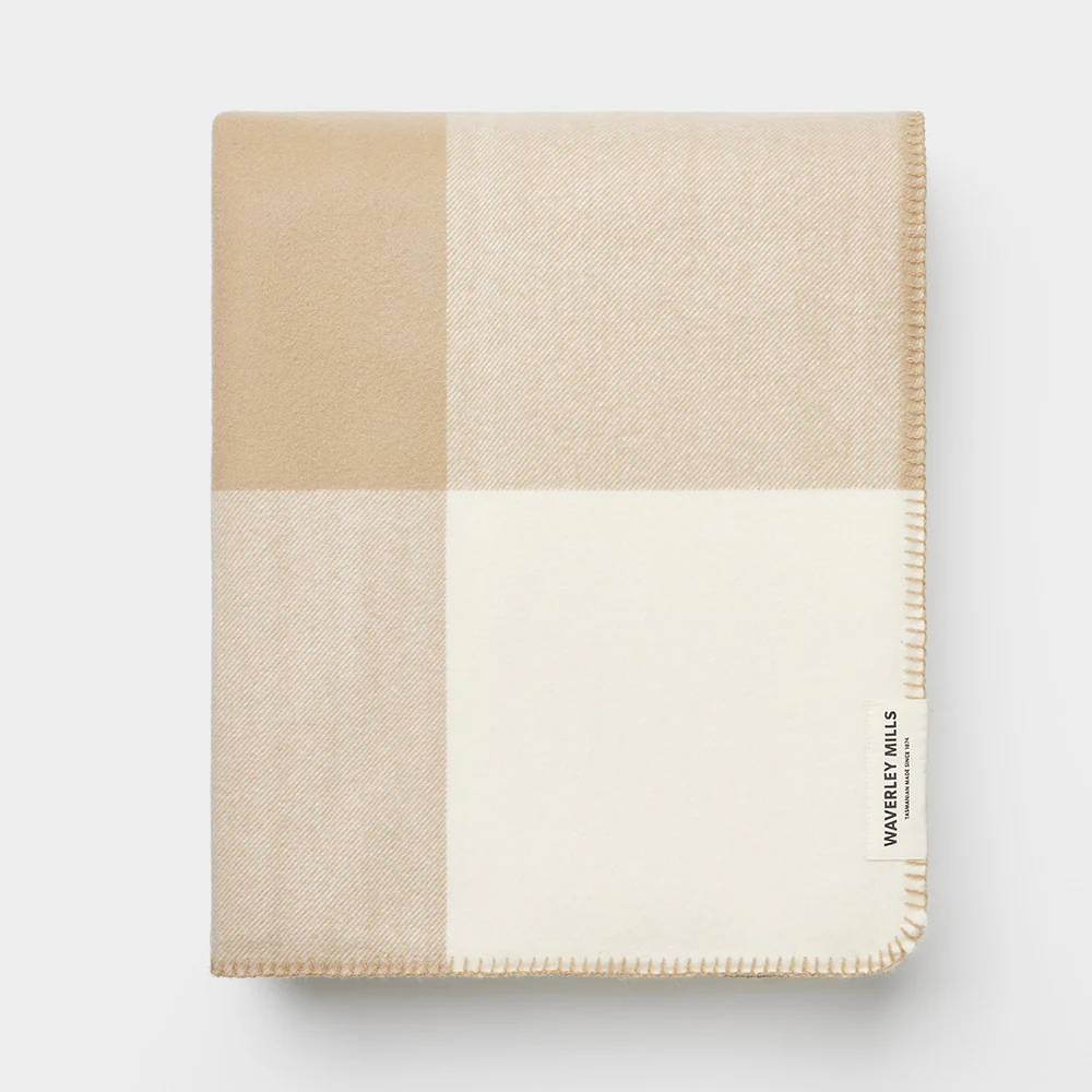 Smith's Lane Blanket in Tan Check | King/Queen - Image 4