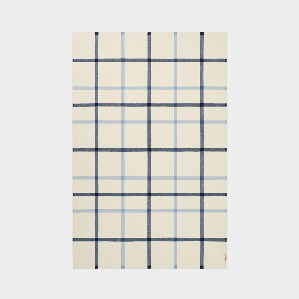 Summer Plaid Throw in Sleepy Bay Blue - Image 3