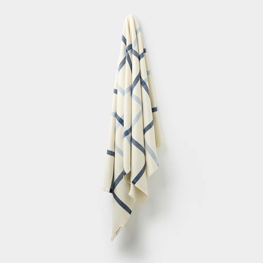 Summer Plaid Throw in Sleepy Bay Blue - Image 4