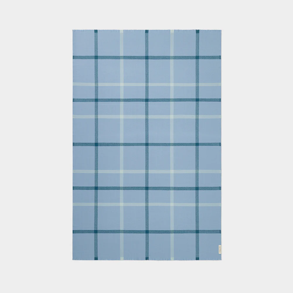 Summer Plaid Throw in Wineglass Bay Blue - Image 3